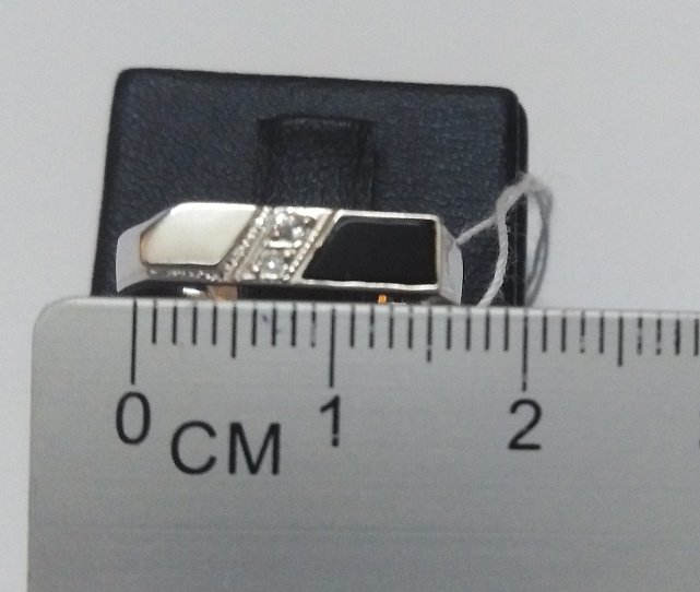 Срібний перстень з емаллю та цирконієм (30843642) 3