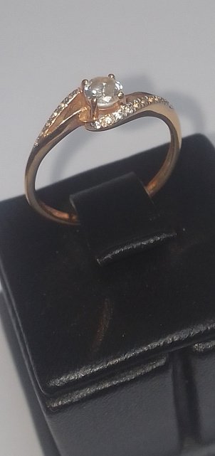 Кольцо из красного золота с цирконием (33542783) 2