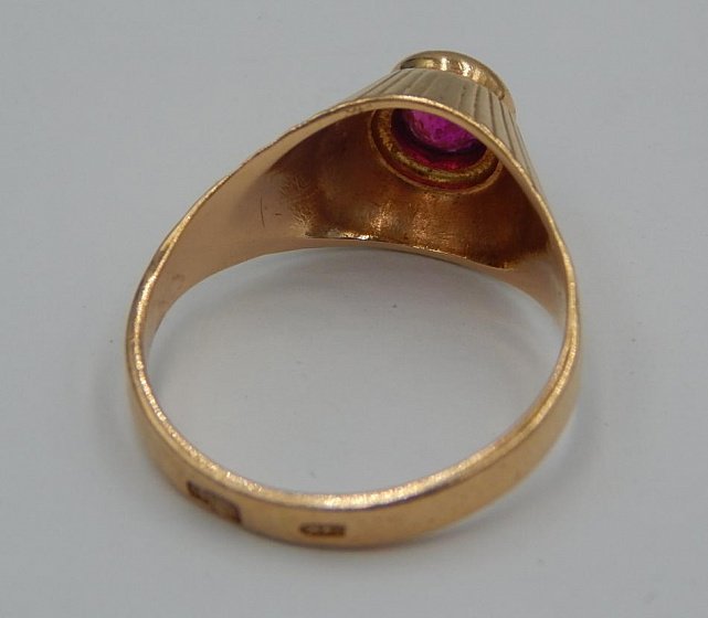 Кольцо из красного золота с цирконием (24886077) 6