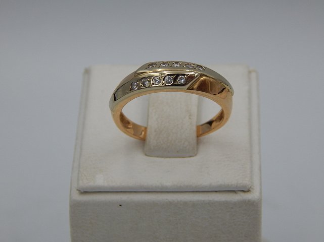 Кольцо из красного и белого золота с цирконием (30666725)  1