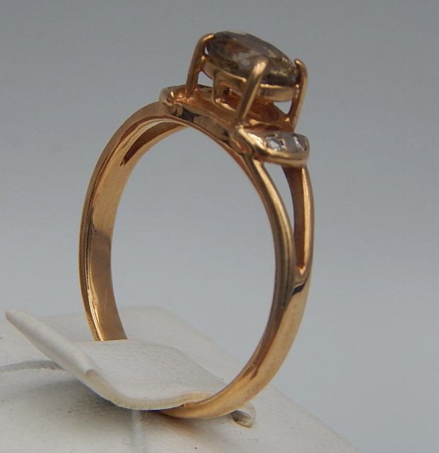Кольцо из красного золота с цирконием (28199749) 2