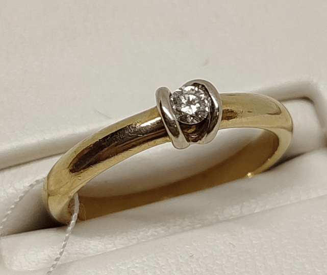 Кольцо из красного золота с бриллиантом (-ми) (27417222)  0