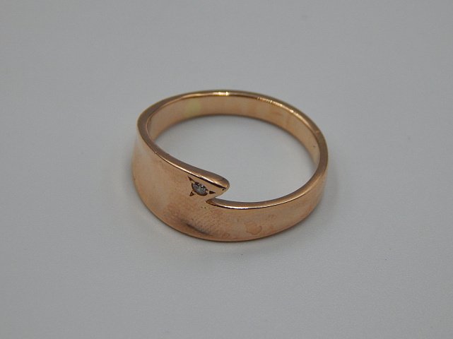 Кольцо из красного золота с бриллиантом (-ми) (31646600) 1
