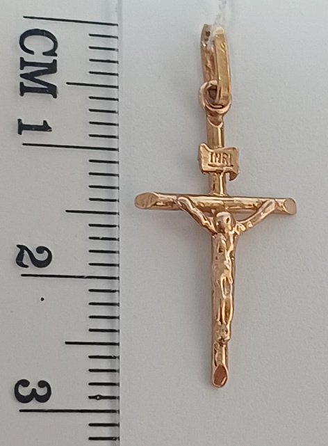 Підвіс-хрест з червоного золота (33420499) 2