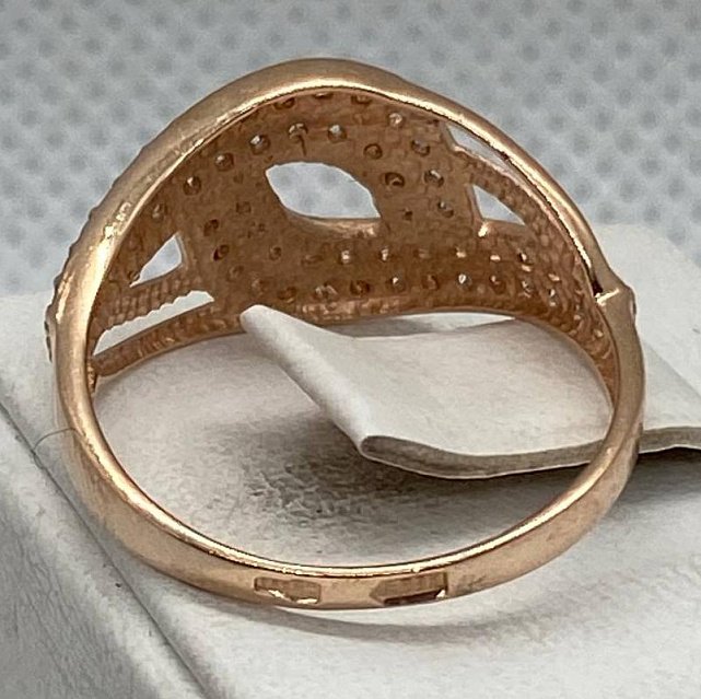 Кольцо из красного и белого золота с цирконием (30140242)  4