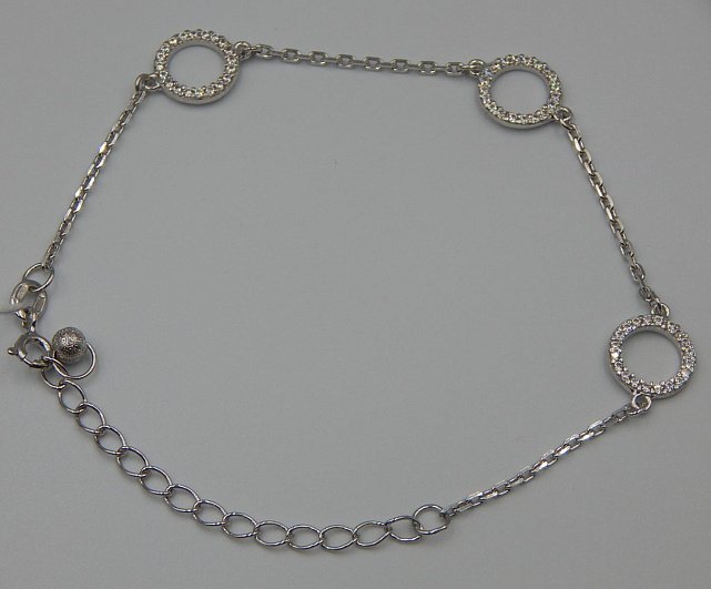 Срібний браслет із цирконієм (33238730) 0