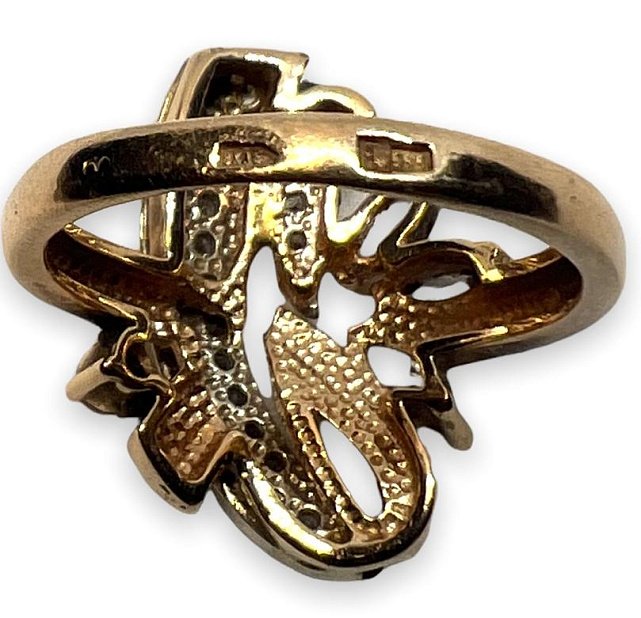 Кольцо из красного и белого золота с цирконием (28833290) 5