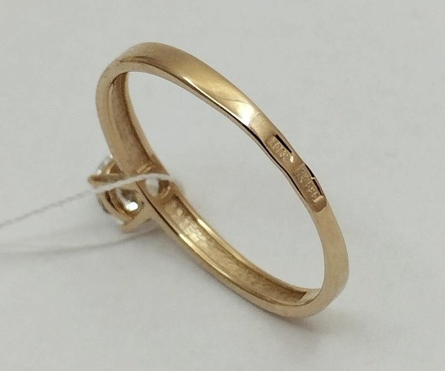 Кольцо из красного золота с цирконием (33103428) 1