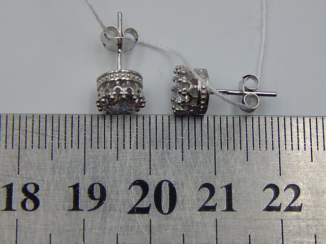 Серебряные серьги с цирконием (33237075) 4