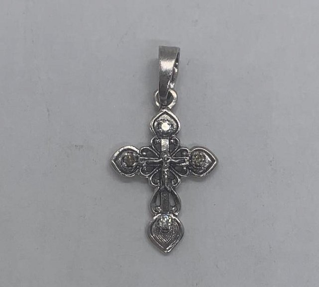 Срібний підвіс-хрест із цирконієм (30078288) 1