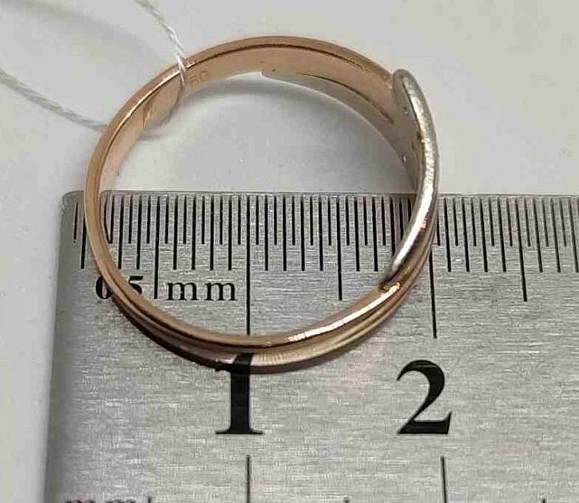 Кольцо из красного и белого золота с бриллиантом (-ми) (29962630)  4