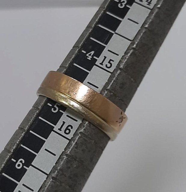 Кольцо из красного и белого золота с бриллиантом (-ми) (33246297) 3