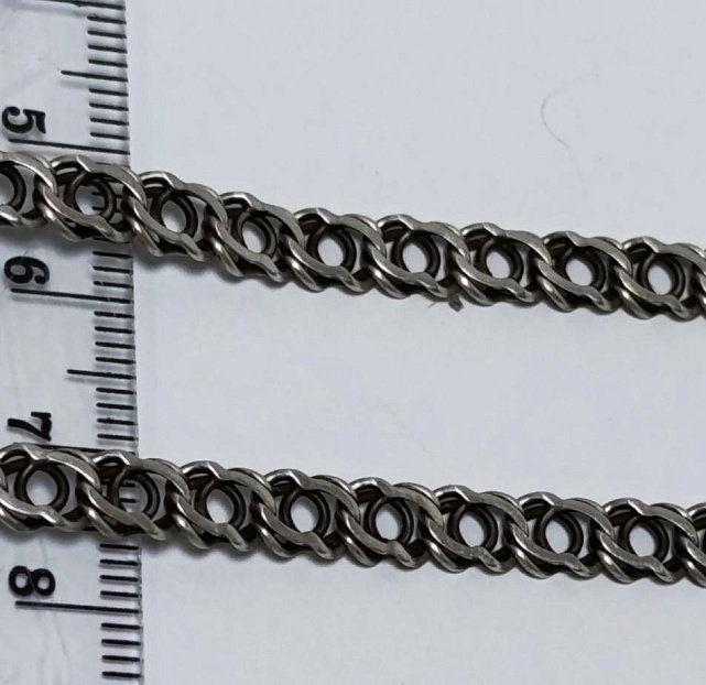 Серебряная цепь с плетением Бисмарк (33656518) 1