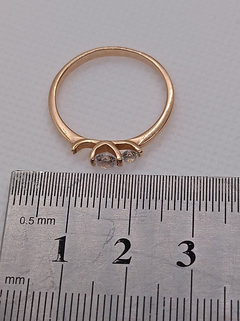 Кольцо из красного золота с цирконием (33462571) 4