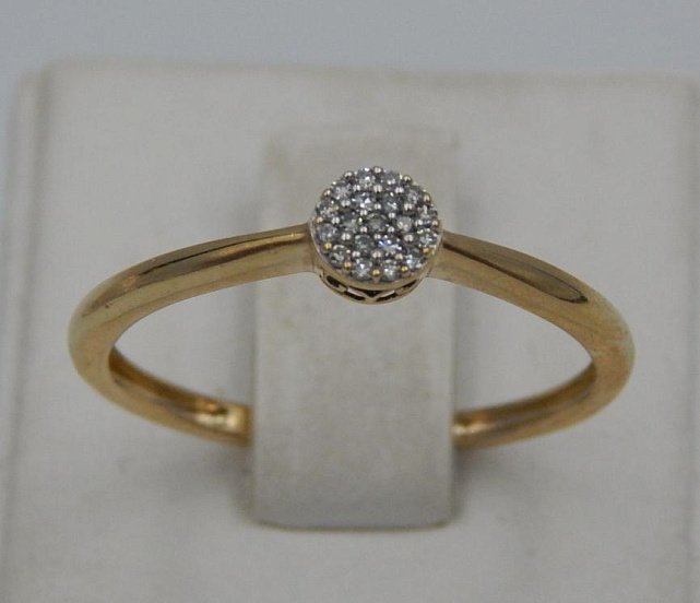 Кольцо из желтого и белого золота с бриллиантом (-ми) (30964269) 0