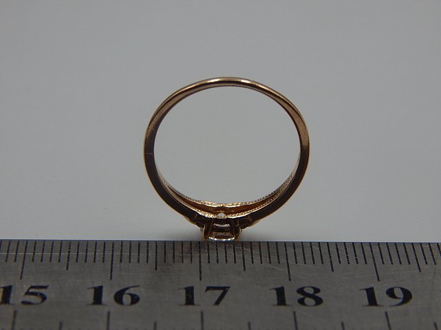 Кольцо из красного золота с цирконием (33767963) 3