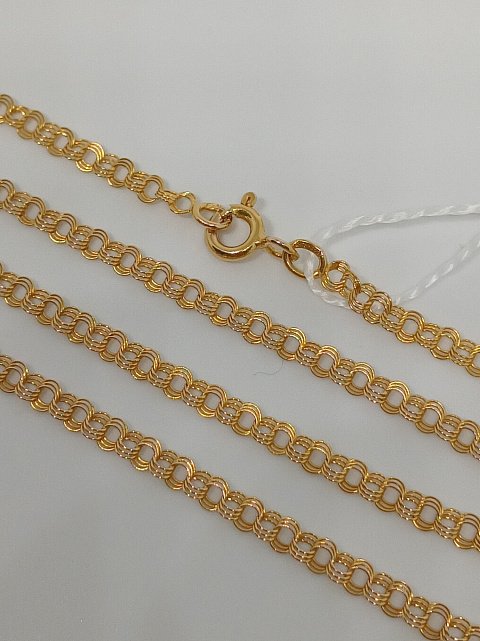 Ланцюжок з жовтого золота з плетінням Бісмарк (33656521) 1