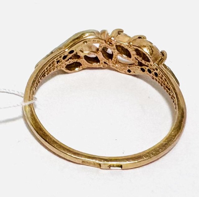 Кольцо из красного и белого золота с цирконием (32953259) 5