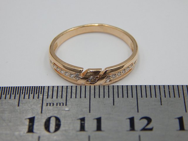 Кольцо из красного золота с цирконием (32476792) 5