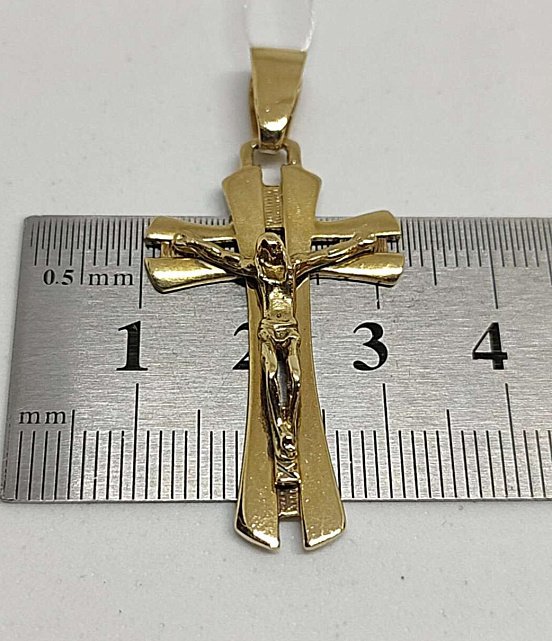 Підвіс-хрест з жовтого золота (31323780) 3