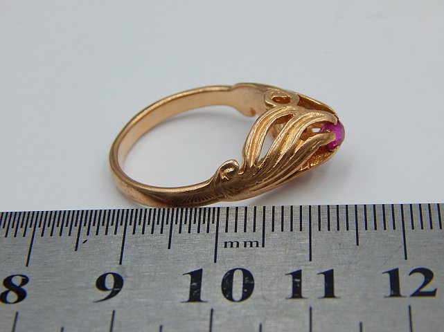 Кольцо из красного золота с корундом (30051567) 9
