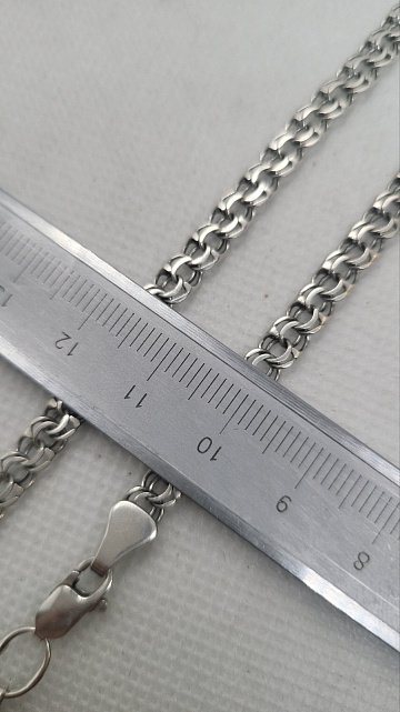 Серебряная  цепь с плетением Бисмарк (31762283) 4