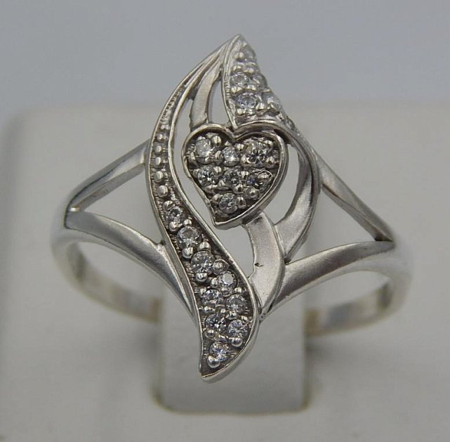 Серебряное кольцо с цирконием (33226202) 4