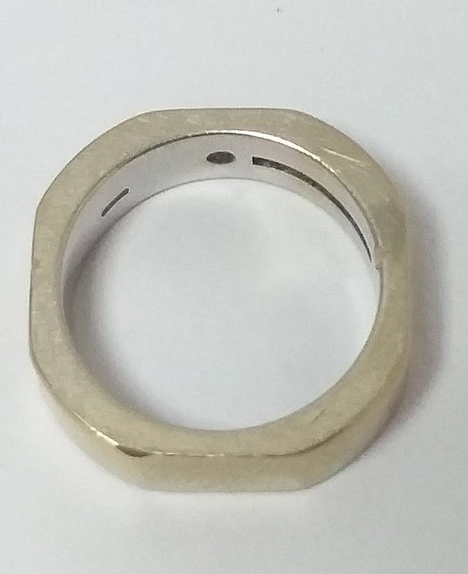 Кольцо из желтого и белого золота с бриллиантом (-ми) (33697777) 3
