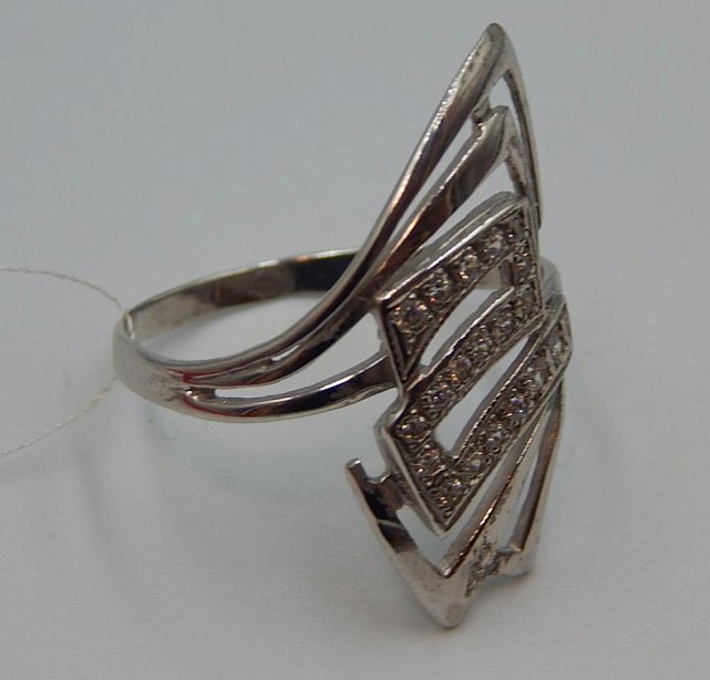 Серебряное кольцо с цирконием (32739177) 3