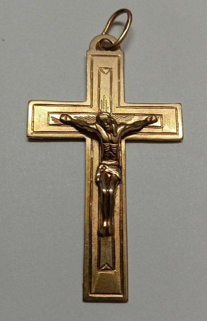 Підвіс-хрест з жовтого золота (31275522) 0