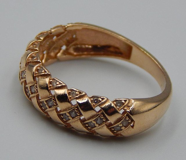 Кольцо из красного золота с цирконием (33722785)  5