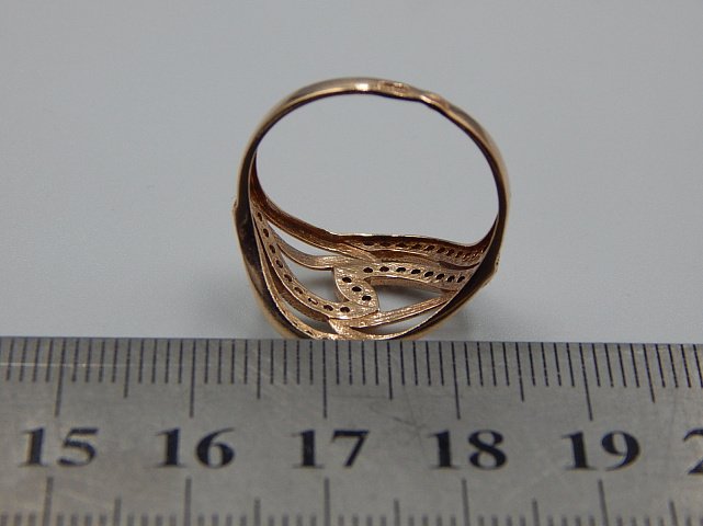 Кольцо из красного золота с цирконием (31881252) 5