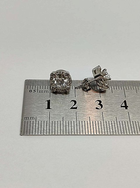 Серебряные серьги с цирконием (33617138) 2
