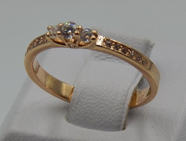 Кольцо из красного золота с цирконием (31491412)  1