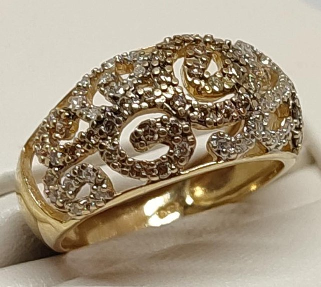 Кольцо из желтого золота с бриллиантом (-ми) (28017705) 0