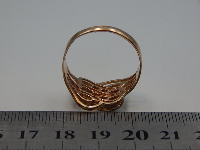 Кольцо из красного и белого золота с цирконием (33752779) 3