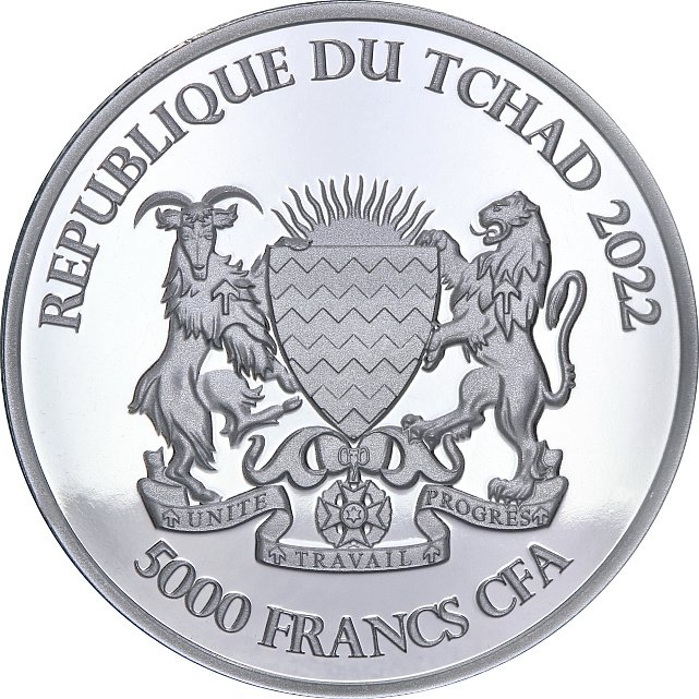 Серебряная монета 1oz Мандала Зебра Кельтские животные 5000 франков КФА 2022 Чад (29203553) 5