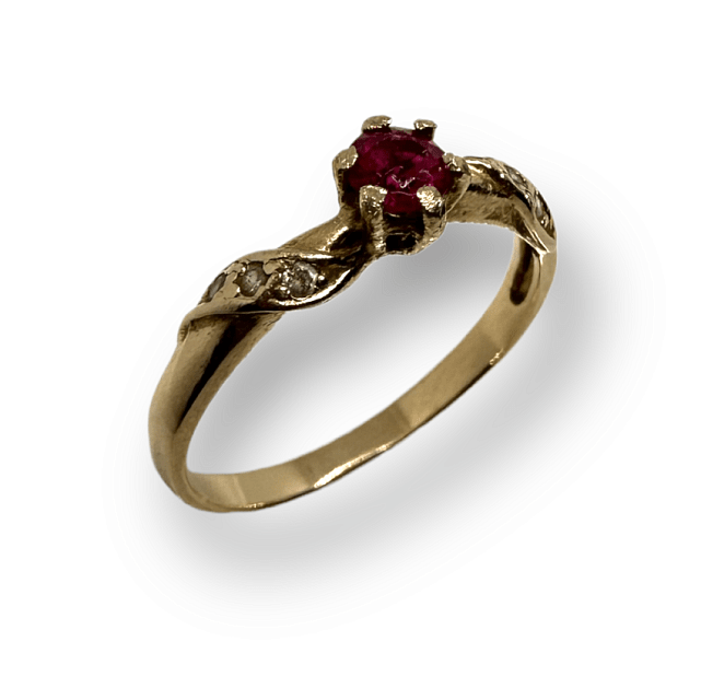 Кольцо из красного золота с цирконием (30117112) 5