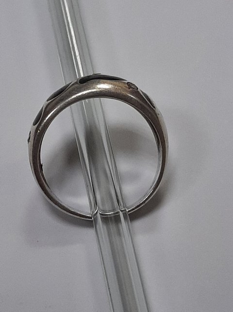 Серебряное кольцо с эмалью и цирконием (33608864) 1