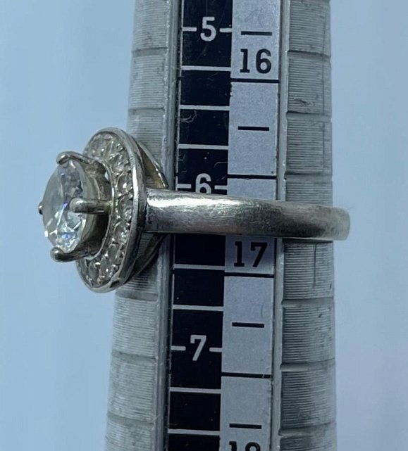 Серебряное кольцо с цирконием (33310569) 2