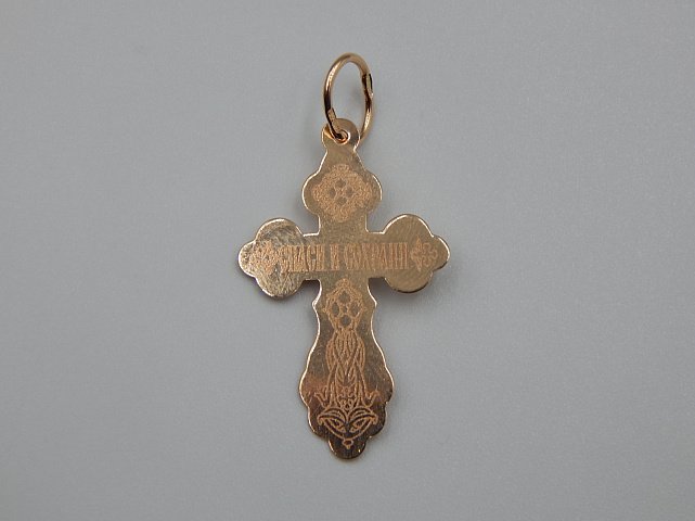 Підвіс-хрест з червоного золота (31428186) 2