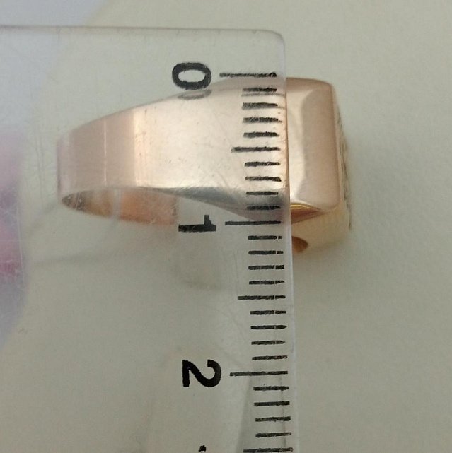 Перстень из красного золота с ониксом и цирконием (33108854) 3