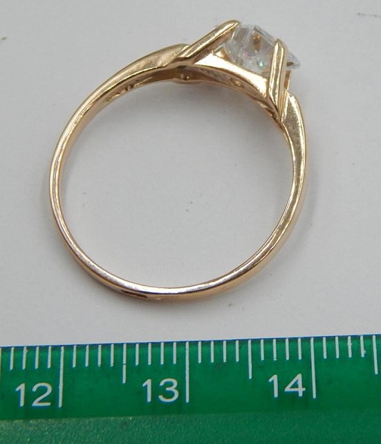 Кольцо из красного золота с цирконием (32243908) 1