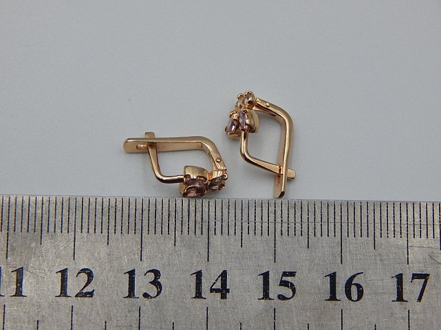 Сережки з червоного золота з цирконієм (31941574) 5