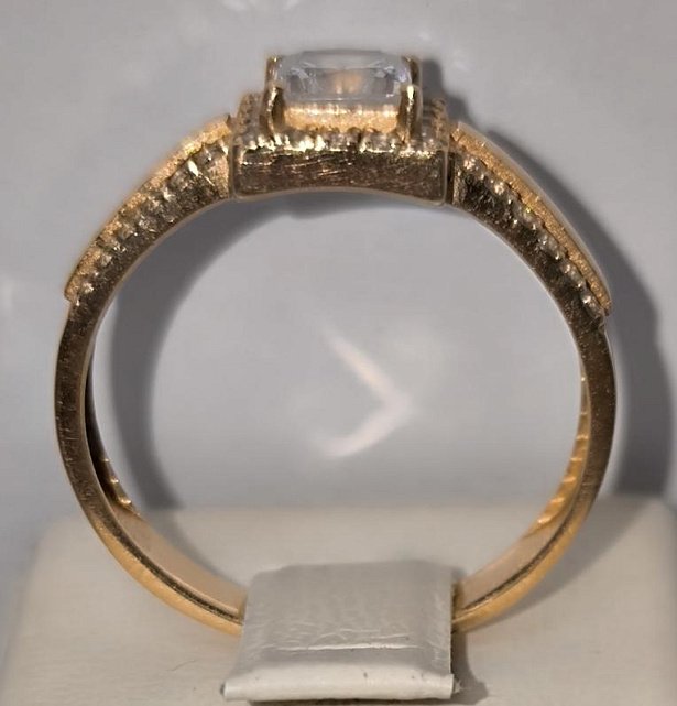 Кольцо из желтого золота с цирконием (33671502) 2