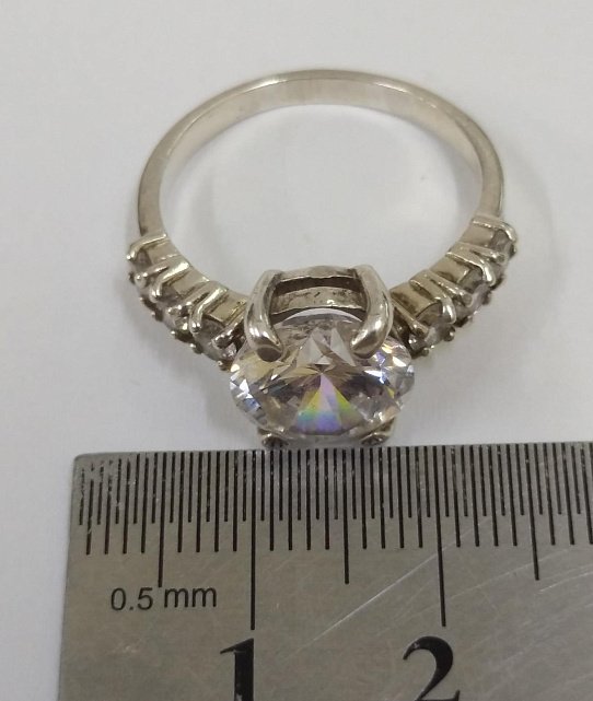 Серебряное кольцо с цирконием (32749216) 4