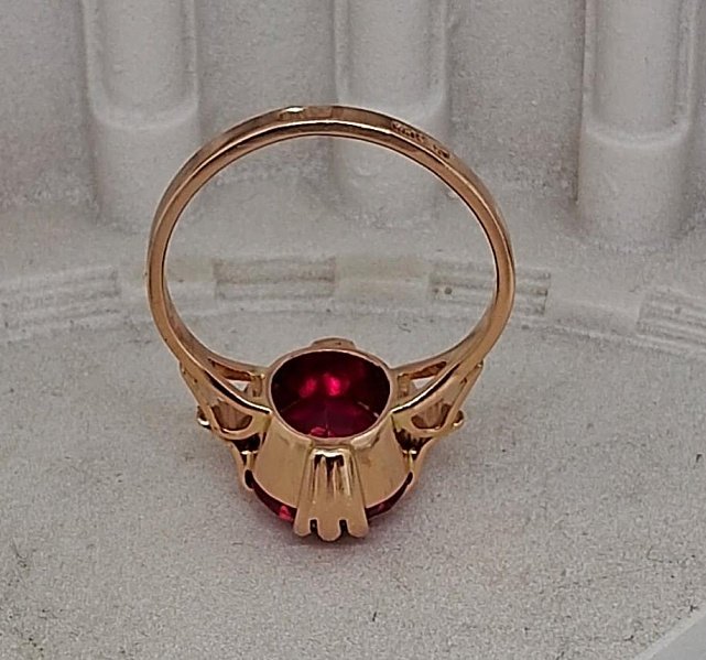 Кольцо из красного золота с корундом (32290077) 5
