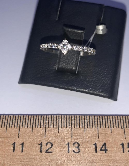 Серебряное кольцо с цирконием (32262998) 3