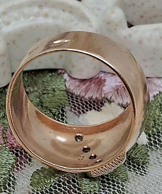 Кольцо из красного и белого золота с цирконием (32433777) 8