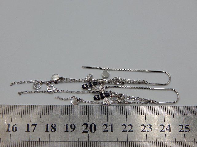 Срібні сережки з емаллю та цирконієм (33015116) 3